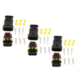 Maxbell 3 Kit 3Pin Way 16 AWG Waterproof Connector Wire 1.5mm Series Terminal Connector Black - Aladdin Shoppers