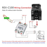 Maxbell REX-C100 Digital PID Temperature Controller Set: Thermostat SSR output + Max.40A SSR Relay + K Thermocouple Probe RKC (3PCS) - Aladdin Shoppers