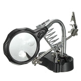 Maxbell Helping Hands Magnifier Glass Stand with LED Perfect for Soldering,Crafting - Aladdin Shoppers