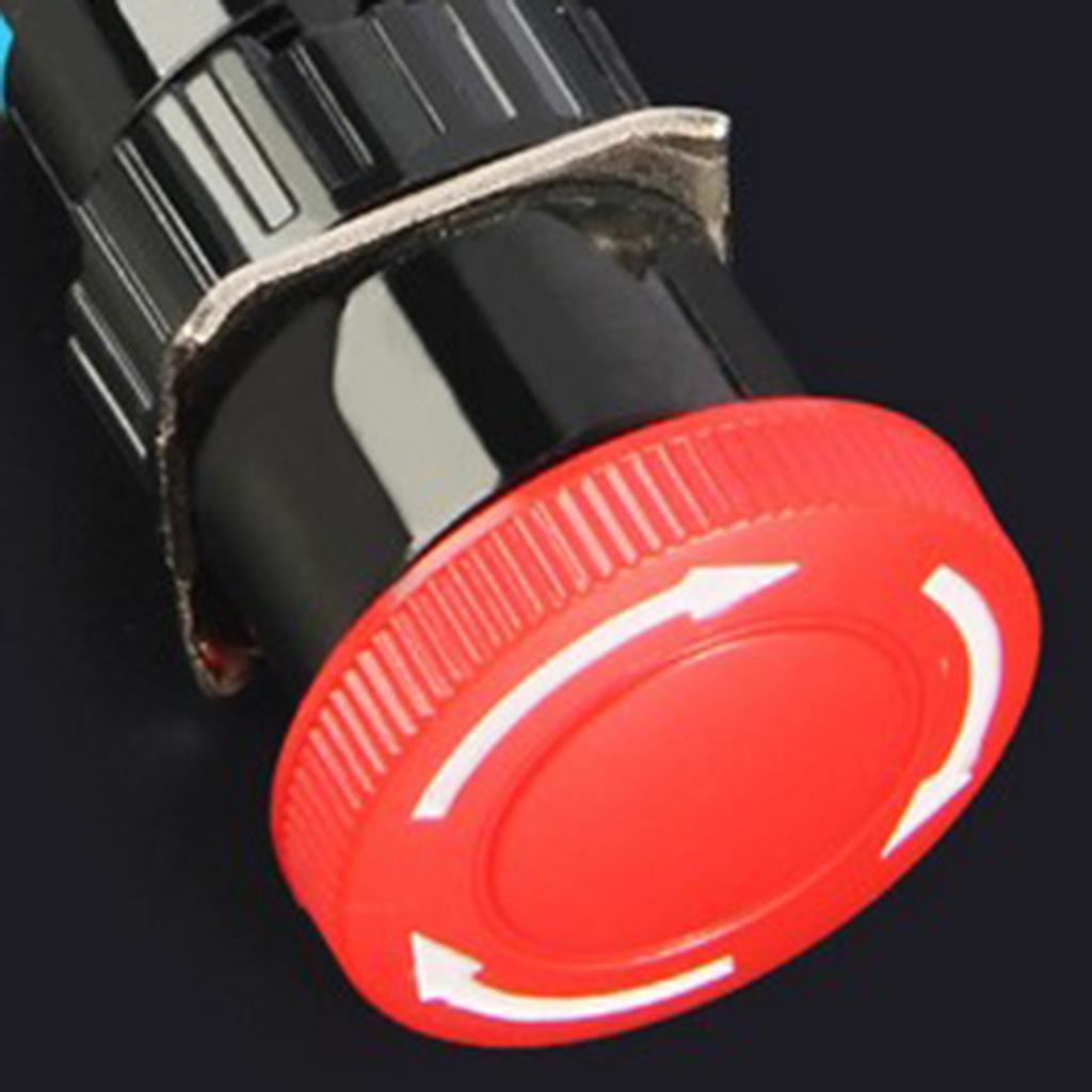 Maxbell Maxbell 16mm 6~380V 3 Pin Latching Emergency Stop Push Button Switch - 1NO1NC - 20x45mm - 1Pack