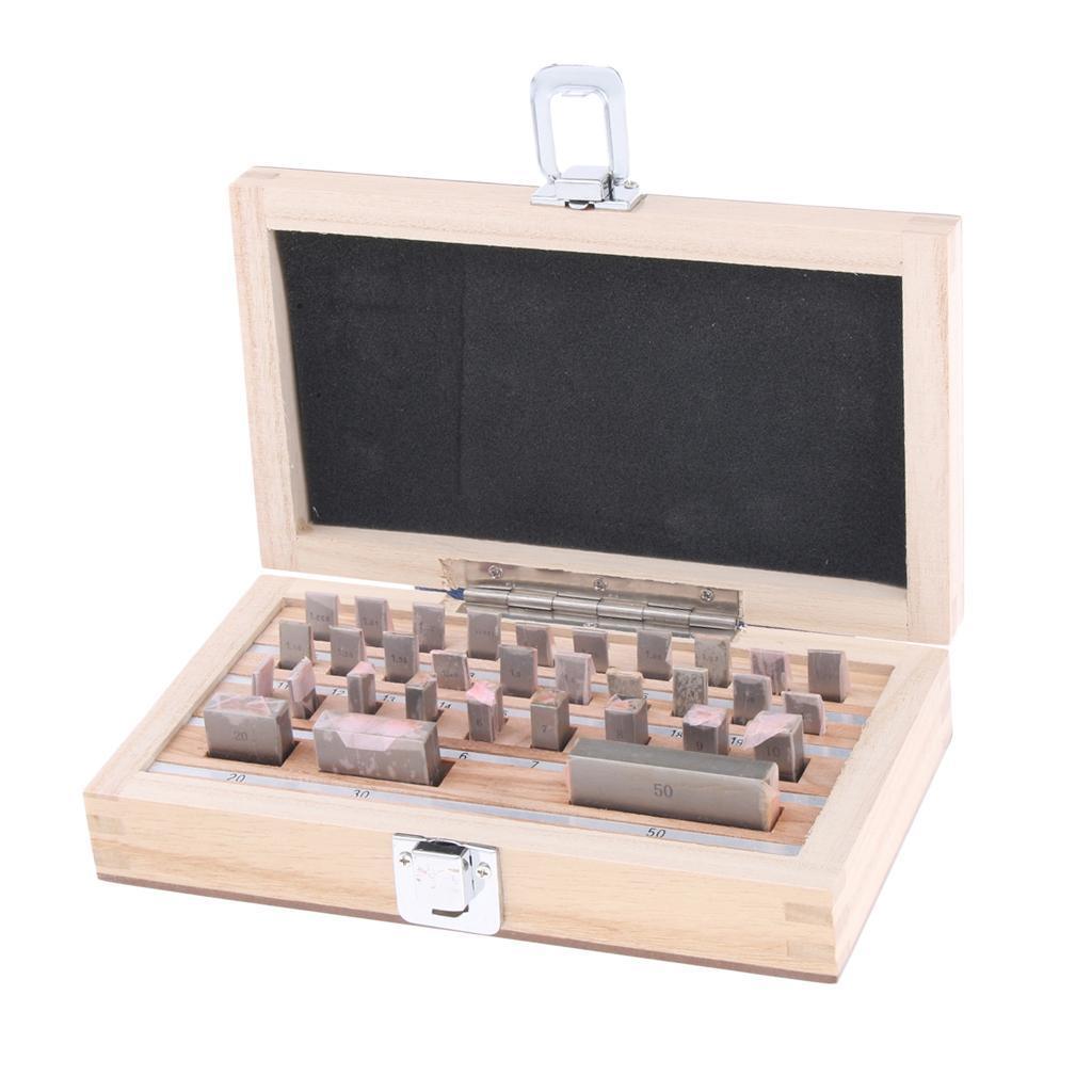 Maxbell Maxbell 32pcs 1.005-50mm 0 Grade Micrometer Inspection Block Gauge Steel Blocks Set