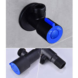 Maxbell Plumbing Valve Wall Outlet Black Faucets Shower Angle Valve Accessory Blue 1