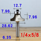 Maxbell Round Over Edge Forming Router Bit Woodworking Cutter Tools 5:8inch