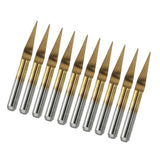 Maxbell 10pcs Engraver Titanium Coated Flat Bottom Cutting Tool  30 degrees 0.2mm