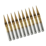 Maxbell 10pcs Engraver Titanium Coated Flat Bottom Cutting Tool  30 degrees 0.2mm