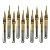 Maxbell 10pcs Engraver Titanium Coated Flat Bottom Cutting Tool  30 degrees 0.2mm