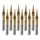 Maxbell 10pcs Engraver Titanium Coated Flat Bottom Cutting Tool  30 degrees 0.2mm