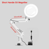 2xMagnifier Glass Lens 5X Magnifying Lens Lamp Desk Light for Jewelry Repair