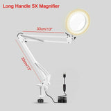 2xMagnifier Glass Lens 5X Magnifying Lens Lamp Desk Light for Jewelry Repair