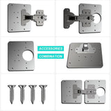 Cabinet Hinge Repair Plate Fixing Kit for Wood Furniture Window Option 1