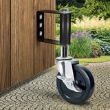 2xDoor Gate Caster Heavy Duty Hard Rubber Gate Wheel Suspension Black 5 in