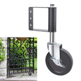 2xDoor Gate Caster Heavy Duty Hard Rubber Gate Wheel Suspension Black 5 in