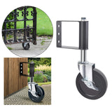 2xDoor Gate Caster Heavy Duty Hard Rubber Gate Wheel Suspension Black 5 in