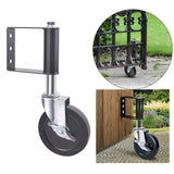 2xDoor Gate Caster Heavy Duty Hard Rubber Gate Wheel Suspension Black 5 in