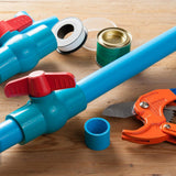 Maxbell PVC Ball Valve Straight for Aquaculture Sewage Pipes Cold Water Supply Lines gray 25mm
