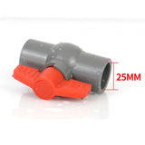 Maxbell PVC Ball Valve Straight for Aquaculture Sewage Pipes Cold Water Supply Lines gray 25mm
