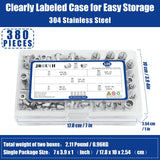 Maxbell 380x Metric Nut Assortment Hardware Rivet Nuts for Professional Machinery