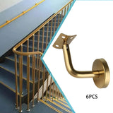 Maxbell 6Pcs Hand Rail Brackets for Stairs Hand Railing Building Banister Support