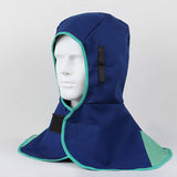 Maxbell Welding Hood Breathable with Neck Shoulder Drape Head Protection Welding Hat Blue