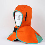 Maxbell Welding Hood Breathable with Neck Shoulder Drape Head Protection Welding Hat Orange