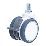 Heavy Duty Castor with Brake Twin Wheel Caster for Office Chairs Desks Carts m10x20 Screw Brake