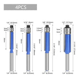 Maxbell Maxbell Flush Trim Router Bit Set High Hardness Softwood Trimming Tool 1/4inch Shank