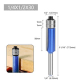 Maxbell Maxbell Flush Trim Router Bit Set High Hardness Softwood Trimming Tool 1/4inch Shank