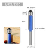 Maxbell Maxbell Flush Trim Router Bit Set High Hardness Softwood Trimming Tool 1/4inch Shank