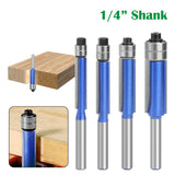 Maxbell Maxbell Flush Trim Router Bit Set High Hardness Softwood Trimming Tool 1/4inch Shank