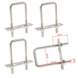 Maxbell Maxbell 4 Pieces Square U Bolt Hardware for Sailboat Automobiles Trailer Marine Boat M 8