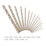 Maxbell Maxbell 13Pcs Cobalt Drill Bit Set 1/16 to 1/4 Car Cast Iron Garage Twist Drill Bit