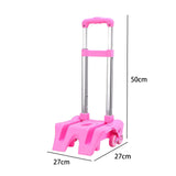 Maxbell Maxbell Backpack Trolley Portable Aluminum Alloy Hand Cart for Travel Office Camping Pink
