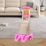 Maxbell Maxbell Backpack Trolley Portable Aluminum Alloy Hand Cart for Travel Office Camping Pink