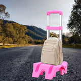 Maxbell Maxbell Backpack Trolley Portable Aluminum Alloy Hand Cart for Travel Office Camping Pink