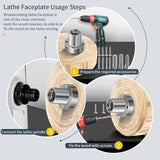 Maxbell Woodworking Machine Replaces Screw Mounting Holes Wood Lathe Faceplate Chuck 2inch
