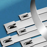 Maxbell Maxbell 100Pcs Metal Zip Ties 304 Stainless Steel for Farms Outdoor Binding Vehicles Length 250mm