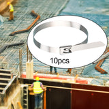 Maxbell Maxbell 100Pcs Metal Zip Ties 304 Stainless Steel for Farms Outdoor Binding Vehicles Length 250mm