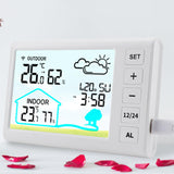 Maxbell Weather Station with Clock Professional Display Digital with Backlight White