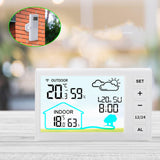 Maxbell Weather Station with Clock Professional Display Digital with Backlight White