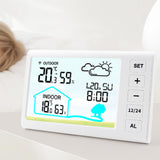 Maxbell Weather Station with Clock Professional Display Digital with Backlight White