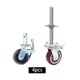 Maxbell 4 Pieces 15cm Scaffold Wheels Casters Wear Resistant Versatile 360° Rotation
