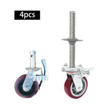 Maxbell 4 Pieces 15cm Scaffold Wheels Casters Wear Resistant Versatile 360° Rotation