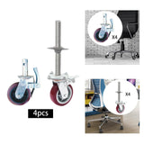 Maxbell 4 Pieces 15cm Scaffold Wheels Casters Wear Resistant Versatile 360° Rotation