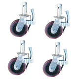 Maxbell 4 Pieces 15cm Scaffold Wheels Casters Wear Resistant Versatile 360° Rotation