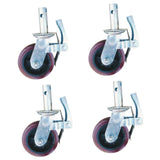 Maxbell 4 Pieces 15cm Scaffold Wheels Casters Wear Resistant Versatile 360° Rotation