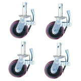 Maxbell 4 Pieces 15cm Scaffold Wheels Casters Wear Resistant Versatile 360° Rotation