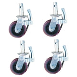Maxbell 4 Pieces 15cm Scaffold Wheels Casters Wear Resistant Versatile 360° Rotation