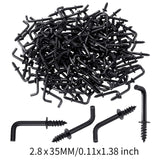 Maxbell 100 Pieces Mini L Shaped Right Angle Screw Hooks Multifunctional Medal Hooks M2.8x35mm