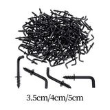 Maxbell 100 Pieces Mini L Shaped Right Angle Screw Hooks Multifunctional Medal Hooks M2.8x35mm