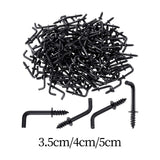 Maxbell 100 Pieces Mini L Shaped Right Angle Screw Hooks Multifunctional Medal Hooks M2.8x35mm